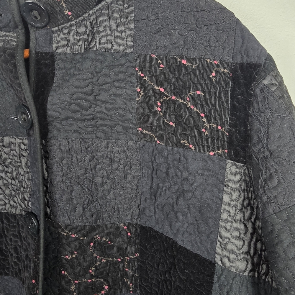 Donna Sharp Vintage Quilt Patchwork Button Up Jac… - image 5